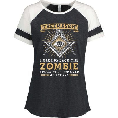 Freemason Masonic Fraternal Freemasonry Square Compass Enza Ladies Jersey Colorblock Tee