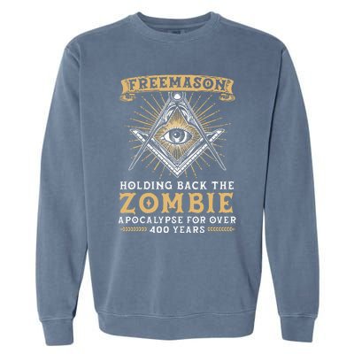 Freemason Masonic Fraternal Freemasonry Square Compass Garment-Dyed Sweatshirt