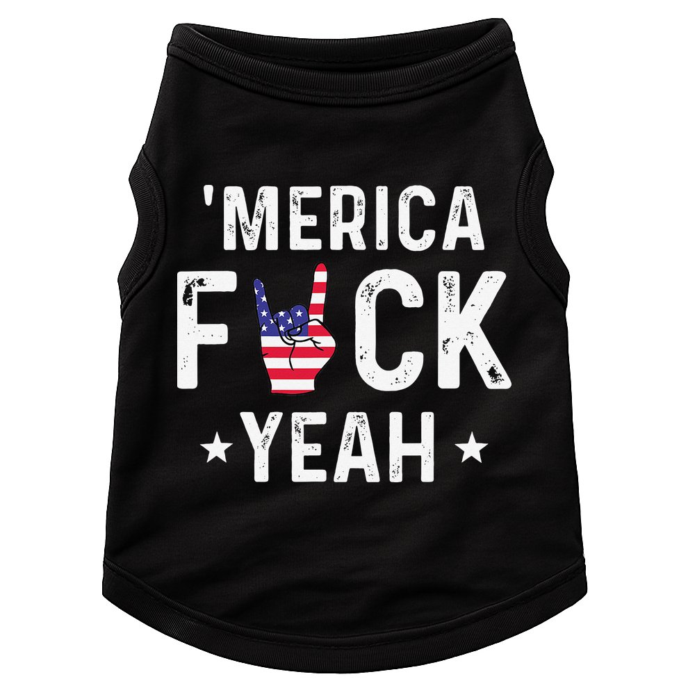 Funny Merica Fuck Yeah 4th Of July Doggie Tank