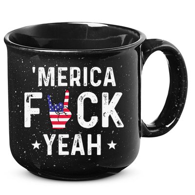 Funny Merica Fuck Yeah 4th Of July 15oz Campfire Ceramic Mug