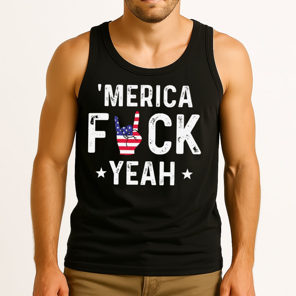 Funny Merica Fuck Yeah 4th Of July Tank Top