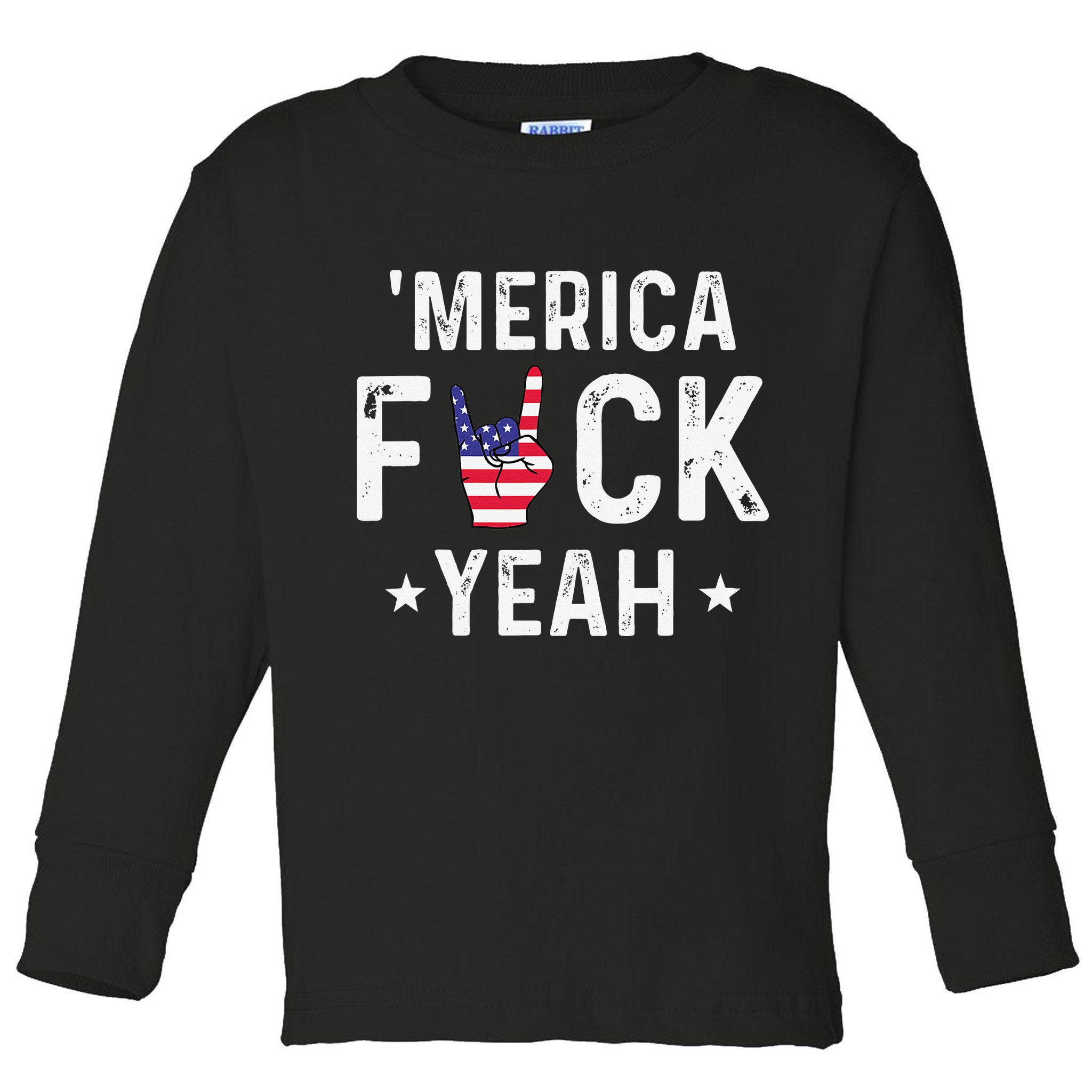 Funny Merica Fuck Yeah 4th Of July Toddler Long Sleeve Shirt