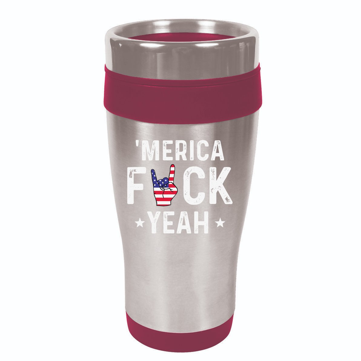 Funny Merica Fuck Yeah 4th Of July 16oz Travel Tumbler
