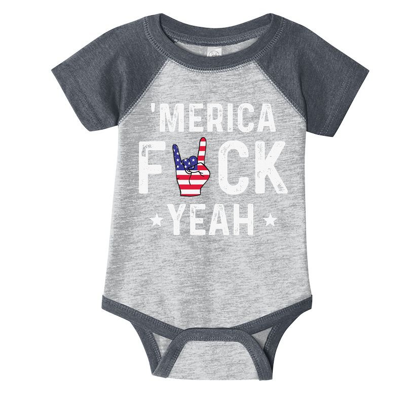 Funny Merica Fuck Yeah 4th Of July Infant Baby Jersey Bodysuit