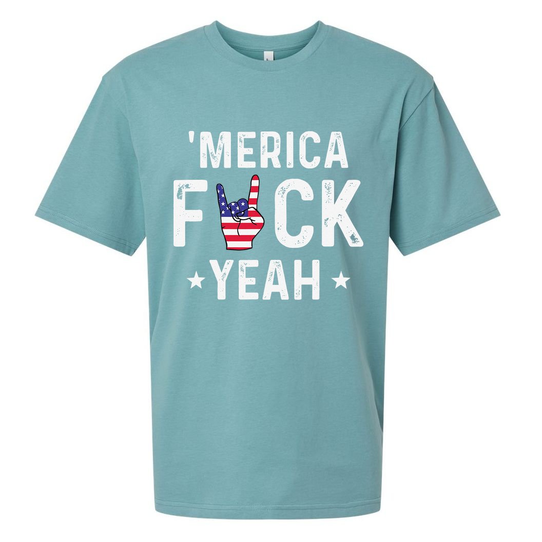 Funny Merica Fuck Yeah 4th Of July Sueded Cloud Jersey T-Shirt