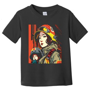 Firefighter Mom Firewoman Mother Mother's Day Gift Toddler T-Shirt