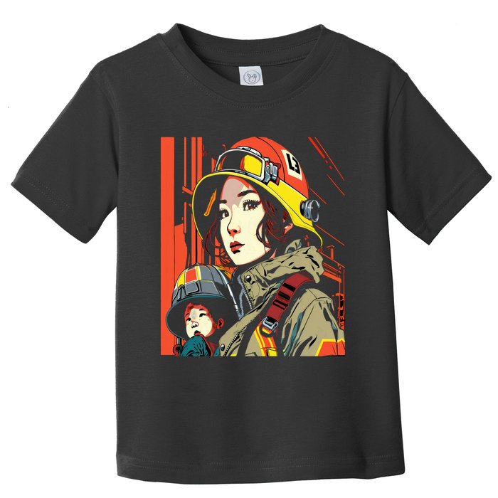 Firefighter Mom Firewoman Mother Mother's Day Gift Toddler T-Shirt