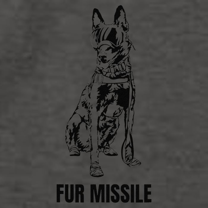 Fur Missile Funny Black Belgian Malinois Dog Vector Backpack