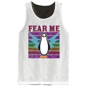 Fear Me Funny Penguin Mesh Reversible Basketball Jersey Tank