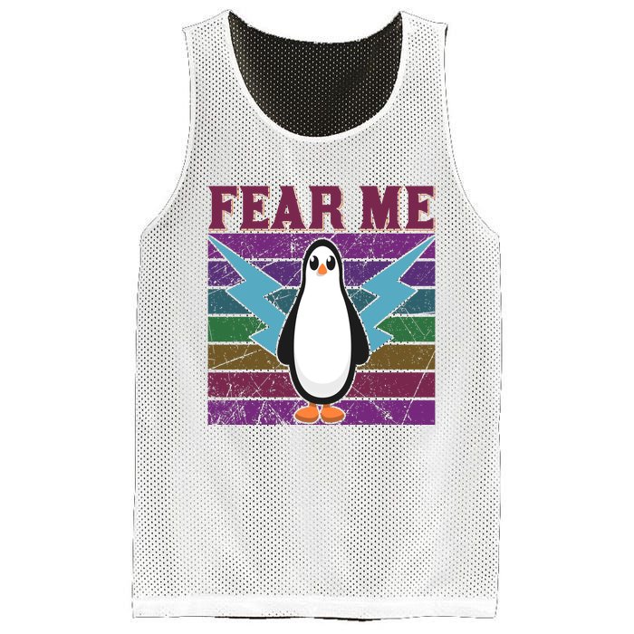 Fear Me Funny Penguin Mesh Reversible Basketball Jersey Tank