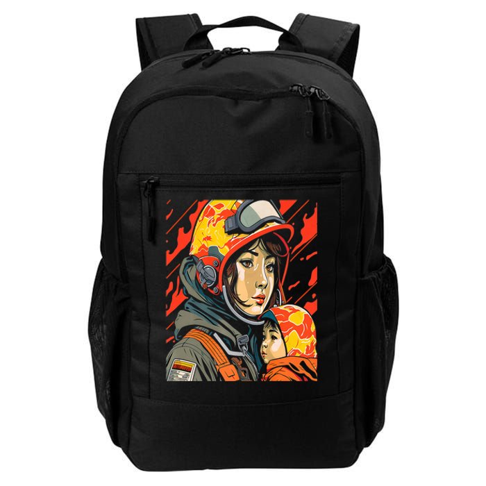 Firefighter Mom Firewoman Mother's Day Design Daily Commute Backpack