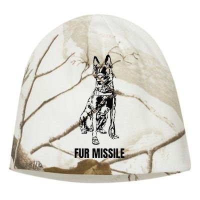 Fur Missile Funny Black Belgian Malinois Dog Kati - Camo Knit Beanie