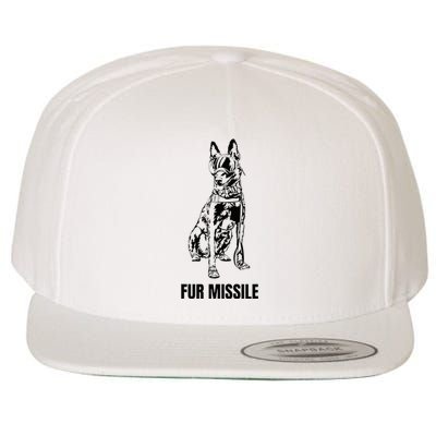 Fur Missile Funny Black Belgian Malinois Dog Wool Snapback Cap