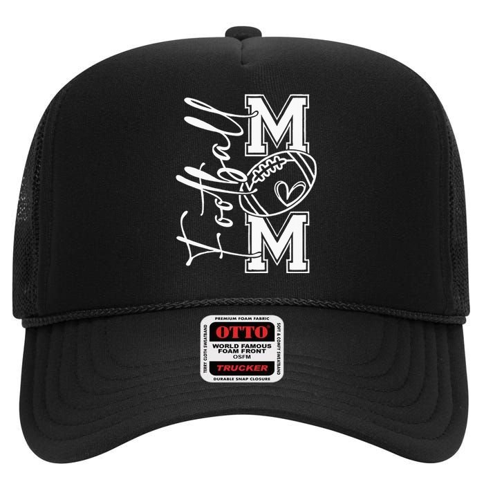 Football Mom Football Mom Football Mom Football Football Mom High Crown Mesh Back Trucker Hat