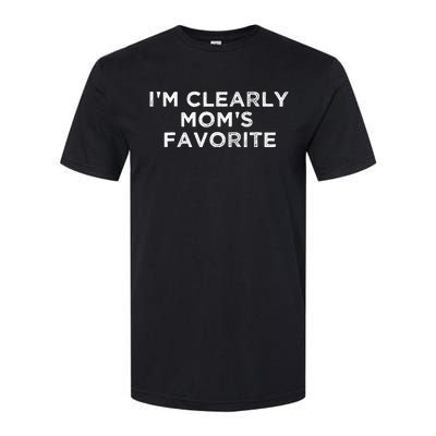 funny moms favorite,i'm clearly mom's favorite Softstyle® CVC T-Shirt