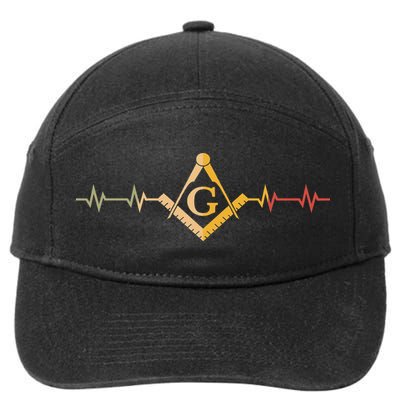 Freemason Masonic Fraternal Freemasonry Square Compass 7-Panel Snapback Hat