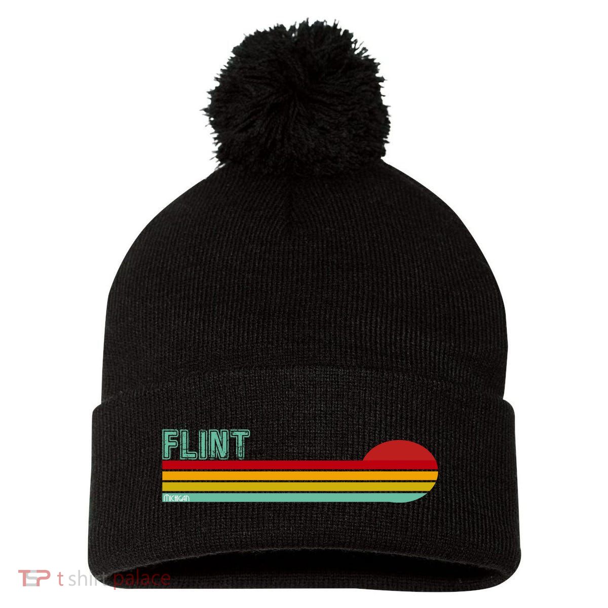 Flint Michigan Pom Pom 12in Knit Beanie