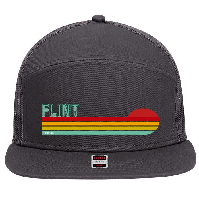 Flint Michigan 7 Panel Mesh Trucker Snapback Hat