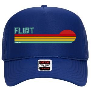 Flint Michigan High Crown Mesh Back Trucker Hat