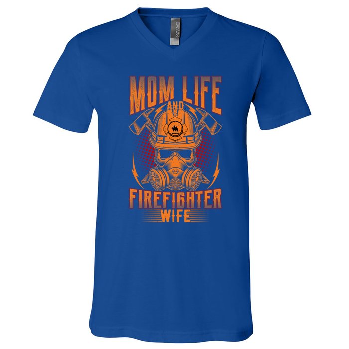 Fire Mother Firefighter Mom Tee Hero Mothers Day Gift V-Neck T-Shirt