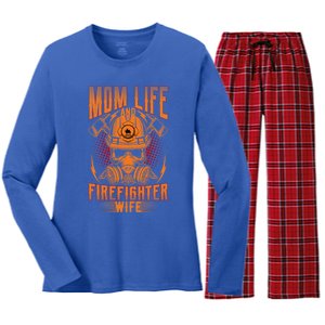 Fire Mother Firefighter Mom Tee Hero Mothers Day Gift Women's Long Sleeve Flannel Pajama Set 