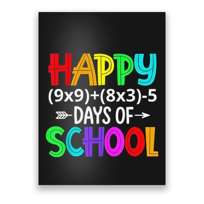 Funny Math Formula 100 Days Of School Teacher Boy Girl Poster