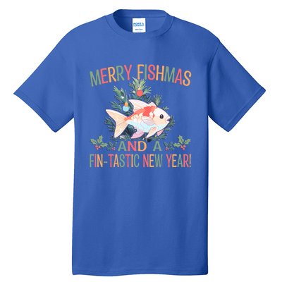 Fishing Merry Fishmas And A Fintastic New Year Gift Tall T-Shirt