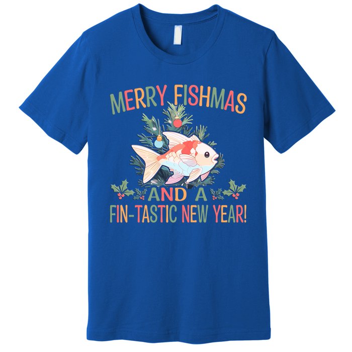 Fishing Merry Fishmas And A Fintastic New Year Gift Premium T-Shirt