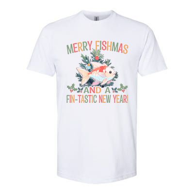 Fishing Merry Fishmas And A Fintastic New Year Gift Softstyle CVC T-Shirt