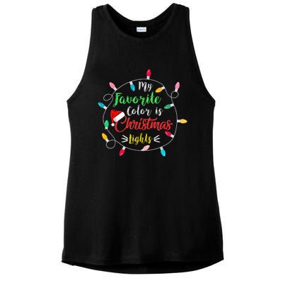 Funny My Favorite Color Is Christmas Lights Ladies PosiCharge Tri-Blend Wicking Tank