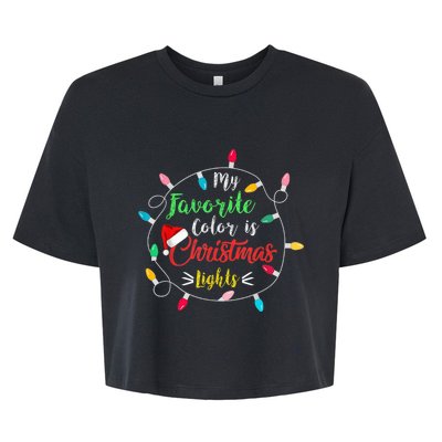 Funny My Favorite Color Is Christmas Lights Bella+Canvas Jersey Crop Tee