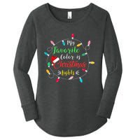 Funny My Favorite Color Is Christmas Lights Women's Perfect Tri Tunic Long Sleeve Shirt