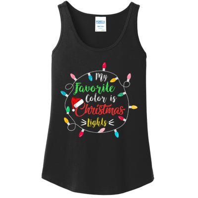 Funny My Favorite Color Is Christmas Lights Ladies Essential Tank