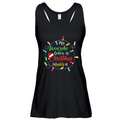 Funny My Favorite Color Is Christmas Lights Ladies Essential Flowy Tank