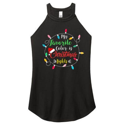 Funny My Favorite Color Is Christmas Lights Women's Perfect Tri Rocker Tank