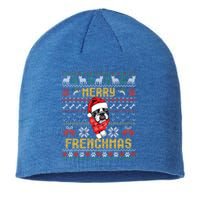 Funny Merry Frenchmas French Bulldog Christmas Ugly Sweater Meaningful Gift Sustainable Beanie