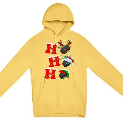 Funny Matching Family Santa Ho Ho Ho Ice Hockey Christmas Gift Premium Pullover Hoodie