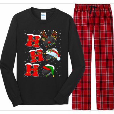 Funny Matching Family Santa Ho Ho Ho Ice Hockey Christmas Gift Long Sleeve Pajama Set