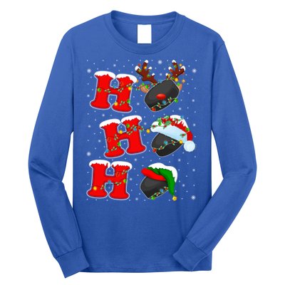 Funny Matching Family Santa Ho Ho Ho Ice Hockey Christmas Gift Long Sleeve Shirt