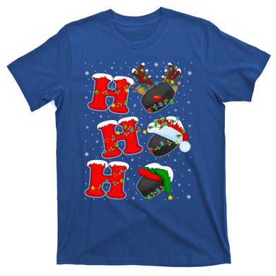 Funny Matching Family Santa Ho Ho Ho Ice Hockey Christmas Gift T-Shirt