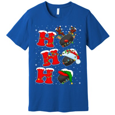 Funny Matching Family Santa Ho Ho Ho Ice Hockey Christmas Gift Premium T-Shirt