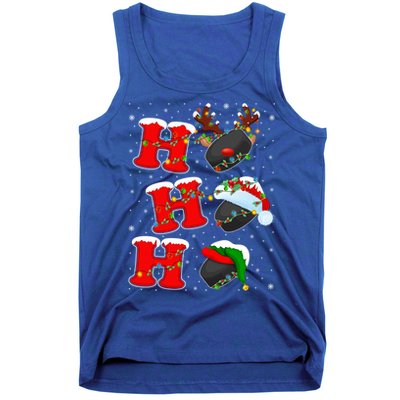 Funny Matching Family Santa Ho Ho Ho Ice Hockey Christmas Gift Tank Top