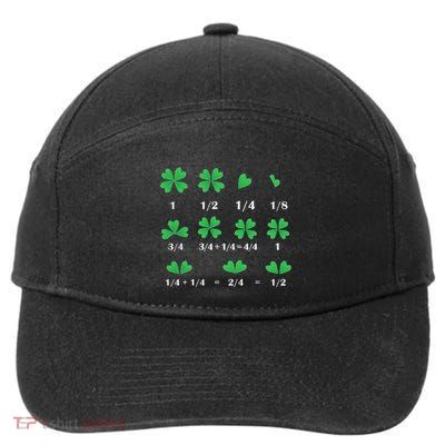Funny Math Fraction Four Leaf Clover Teacher St Patricks Day 7-Panel Snapback Hat