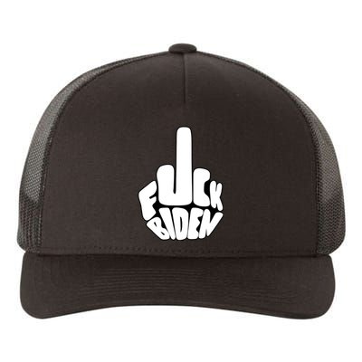 Funny Middle Finger Fuck Biden Anti Joe Biden Yupoong Adult 5-Panel Trucker Hat