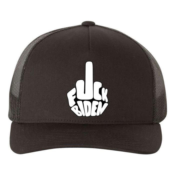 Funny Middle Finger Fuck Biden Anti Joe Biden Yupoong Adult 5-Panel Trucker Hat