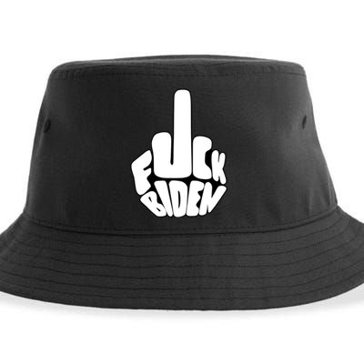 Funny Middle Finger Fuck Biden Anti Joe Biden Sustainable Bucket Hat