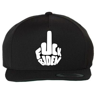 Funny Middle Finger Fuck Biden Anti Joe Biden Wool Snapback Cap