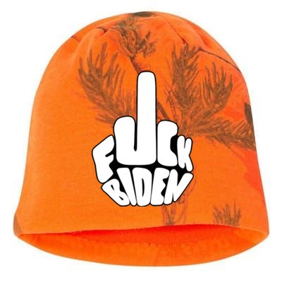 Funny Middle Finger Fuck Biden Anti Joe Biden Kati - Camo Knit Beanie