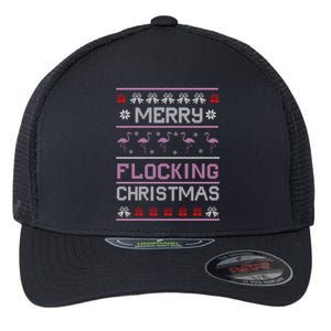 Flamingo Merry Flocking Christmas Funny Xmas Pajama Cool Gift Flexfit Unipanel Trucker Cap