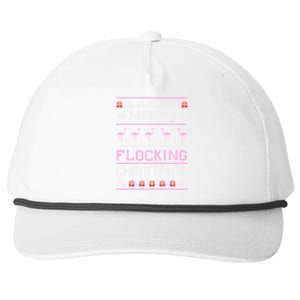 Flamingo Merry Flocking Christmas Funny Xmas Pajama Cool Gift Snapback Five-Panel Rope Hat